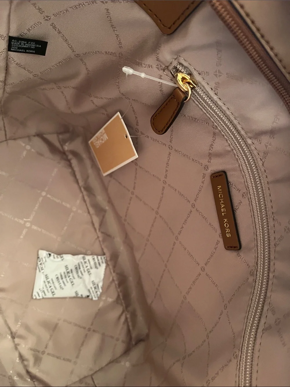 Michael Kors  “Carmen” Brown and Chestnut Signature Tote with Gold Logo